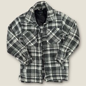 Stoosh Black and White Plaid Shirt Jacket